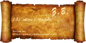 Zámbori Bedő névjegykártya